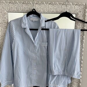 Laurence Tavernier Blue & White Striped Pajama Set